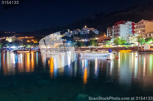 Image of Montenegro, Rafailovici. Sunset view on sea beach