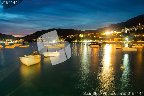 Image of Montenegro, Rafailovici. Sunset view on sea beach