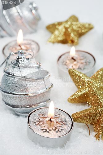 Image of Christmas still life on the snow