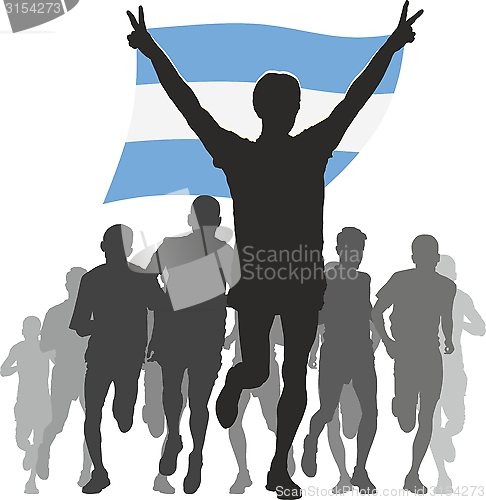Image of Athlete with the Argentina flag