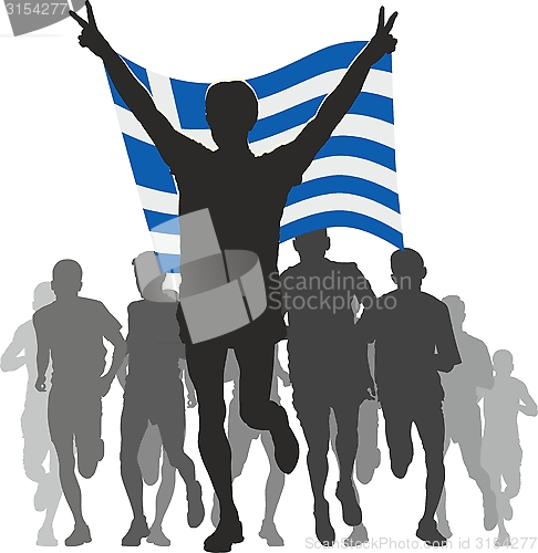 Image of Athlete with the Greece flag