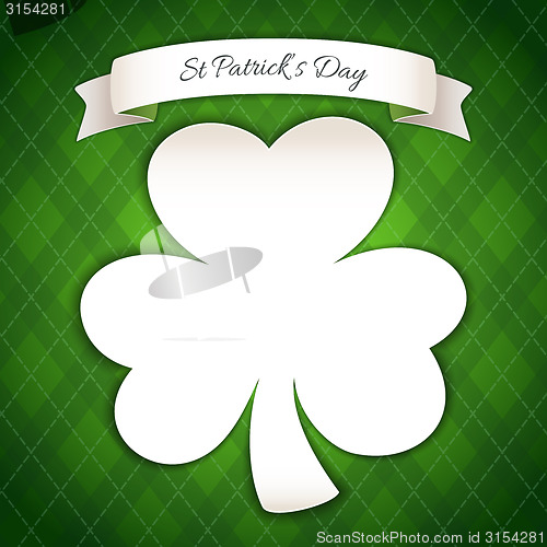 Image of St Patricks Day Poster with Paper Clover