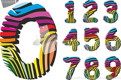 Image of Digits with color background zebra 