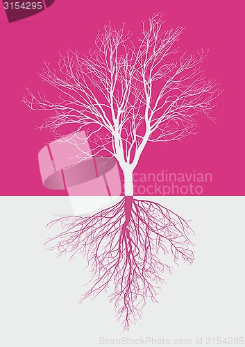 Image of Magic Bare Tree With Roots