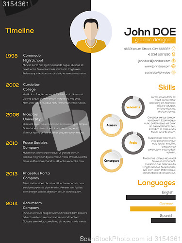 Image of Contrast resume cv design 