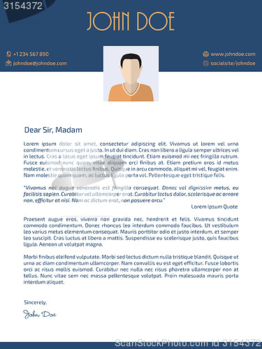 Image of Flat style cover letter design