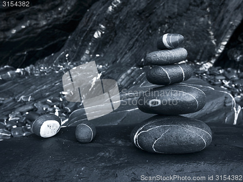 Image of Abstract background with round peeble stones