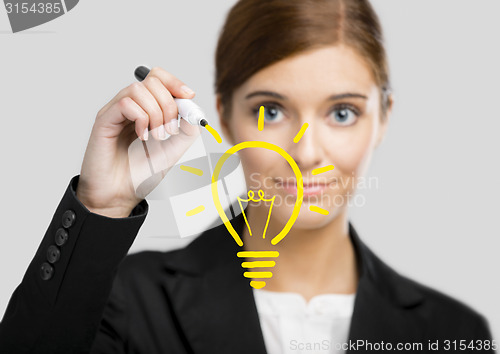 Image of Creative woman having an idea