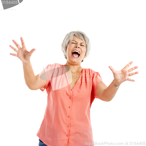 Image of Stressed old woman