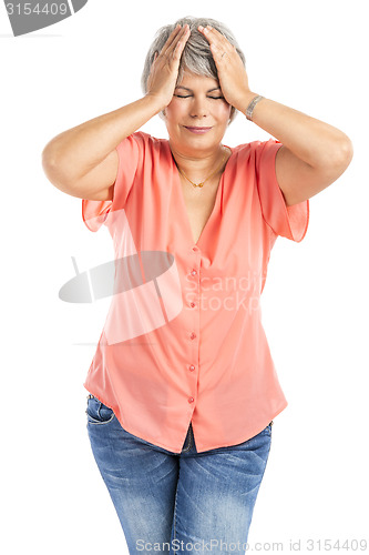 Image of Old woman with a headache