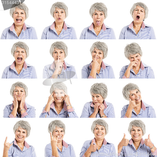 Image of Elderly woman in different moods