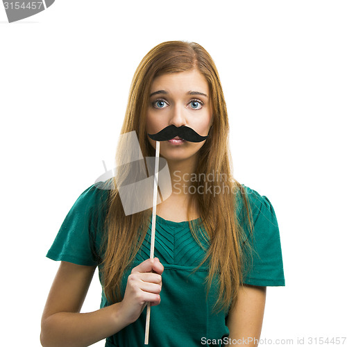 Image of Girl with Mustache 