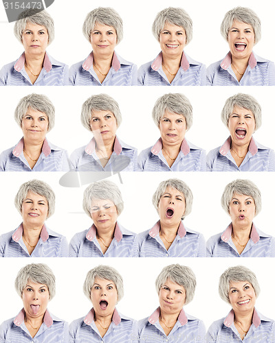 Image of Elderly woman in differents moods