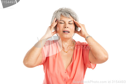 Image of Old woman with a headache