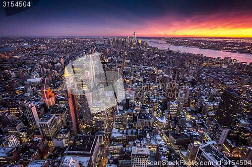 Image of Top view of New York City