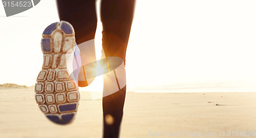 Image of Beautiful woman running