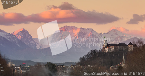 Image of Panorama of Ljubljana, Slovenia, Europe.