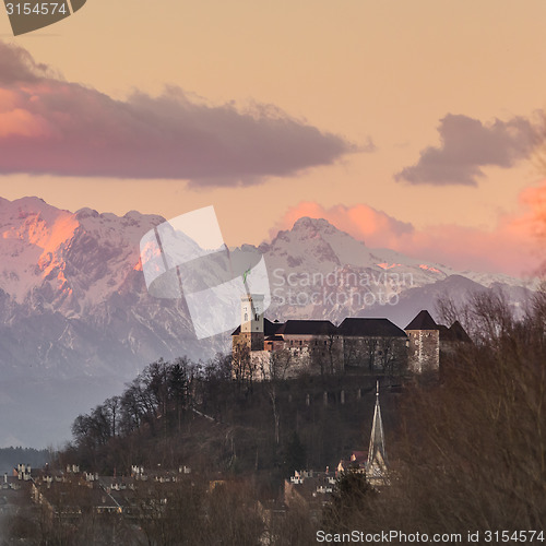 Image of Panorama of Ljubljana, Slovenia, Europe.