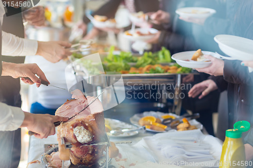 Image of Banquet lunch break at conference meeting.