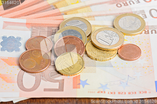 Image of Money euro coins and banknotes