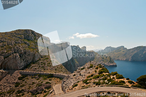 Image of Winding road in mountains 