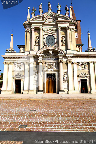 Image of busto arsizio  in  the old      closed sidewalk italy  lombardy 