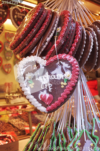 Image of Heart shaped christmas gingerbread  