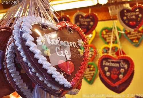 Image of Heart shaped christmas gingerbread  
