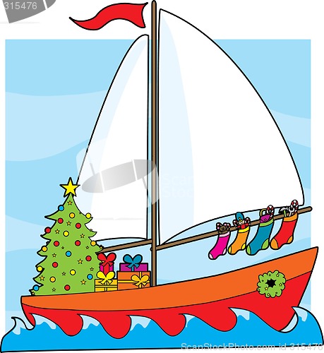 Image of Christmas Sailboat