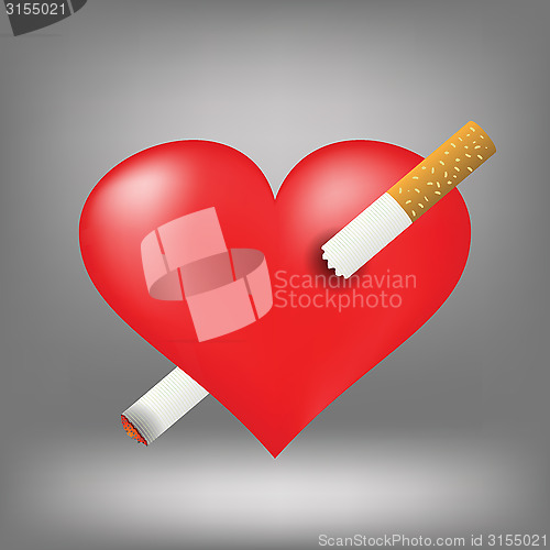 Image of cigarette and heart