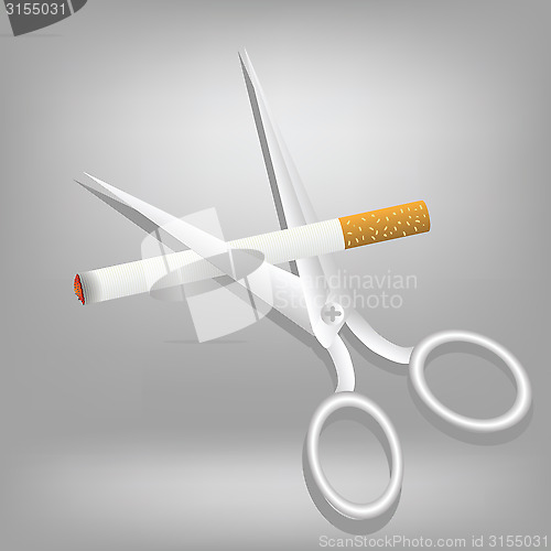 Image of cigarette and scissors