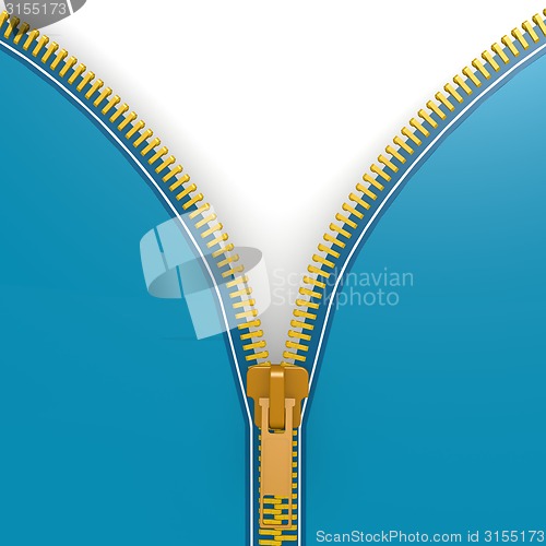 Image of Isolated blue zipper