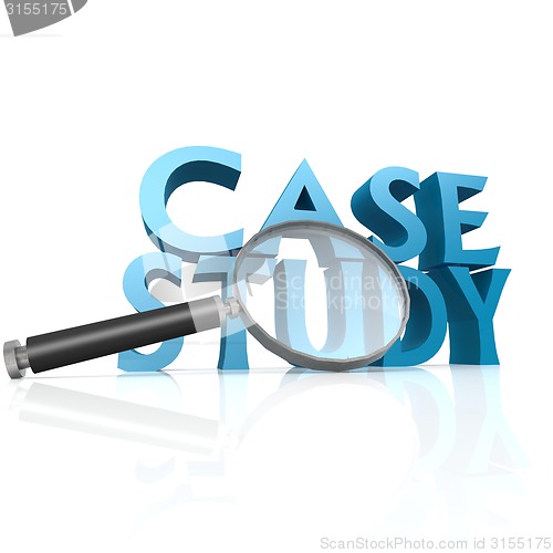 Image of Magnifying glass with blue case study word