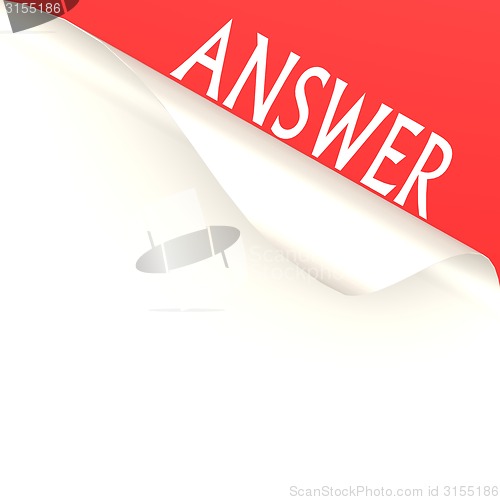 Image of Answer word with white paper