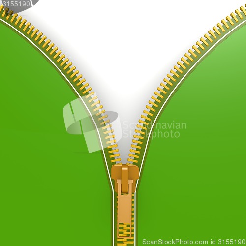 Image of Isolated green zipper