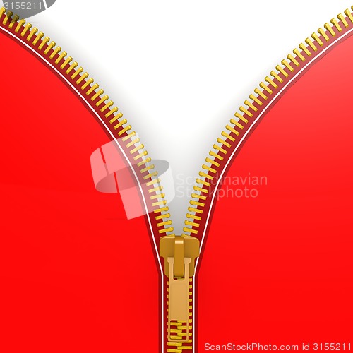 Image of Isolated red zipper