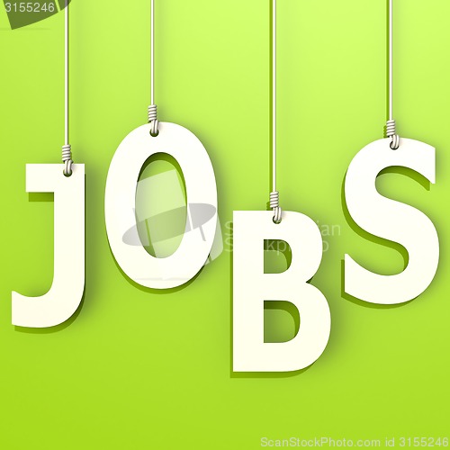 Image of Jobs word in green background