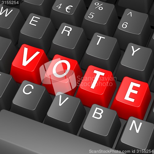 Image of Black keyboard with vote word