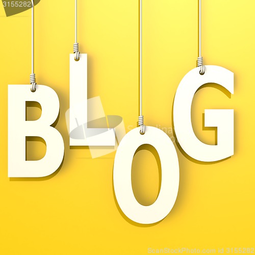 Image of Blog word in orange background