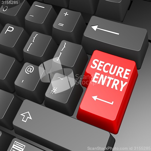 Image of Secure entry key on computer keyboard