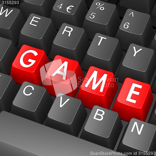 Image of Black keyboard with game word