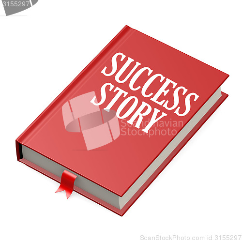 Image of Isolated red book with success story