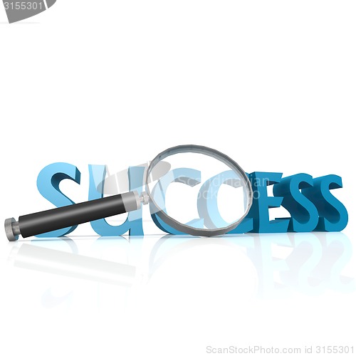 Image of Magnifying glass with blue success word