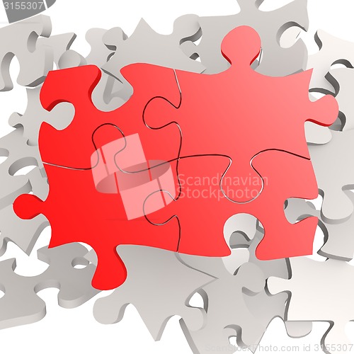 Image of Puzzle jigsaw red