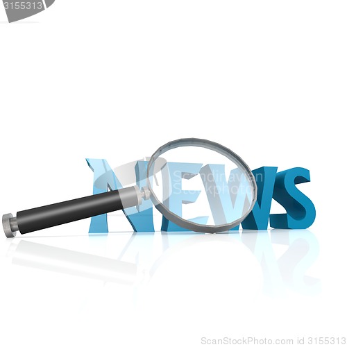Image of Magnifying glass with blue news word