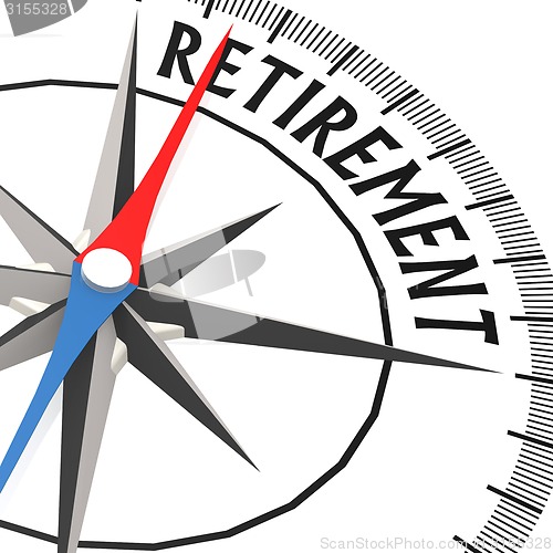 Image of Compass with retirement word