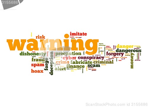 Image of Warning word cloud