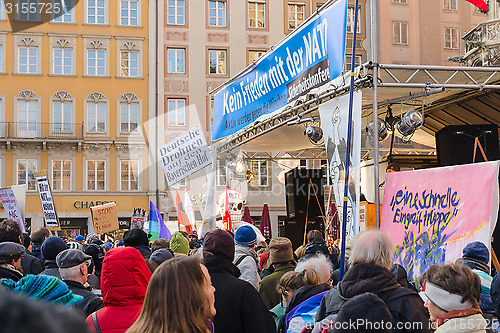 Image of Antiwar peaceful protest action against NATO policy in Europe