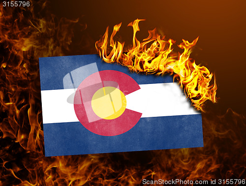 Image of Flag burning - Colorado