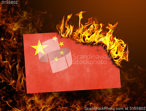 Image of Flag burning - China